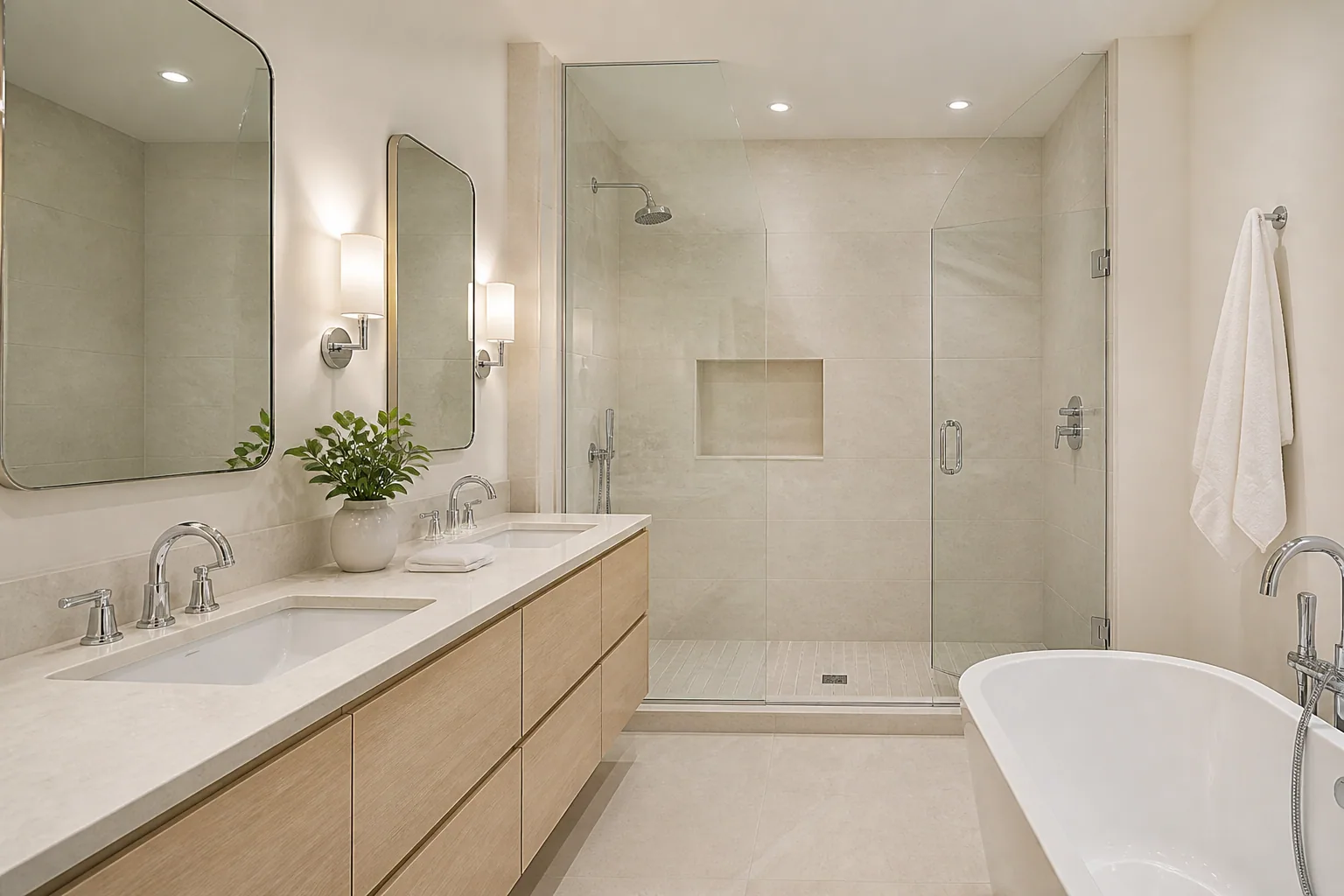 Light palette bathroom design 2 by California Bath & Design