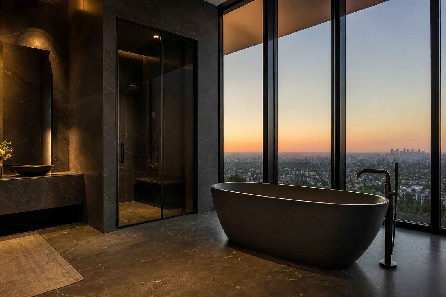 Dark palette bathroom design 9 by California Bath & Design