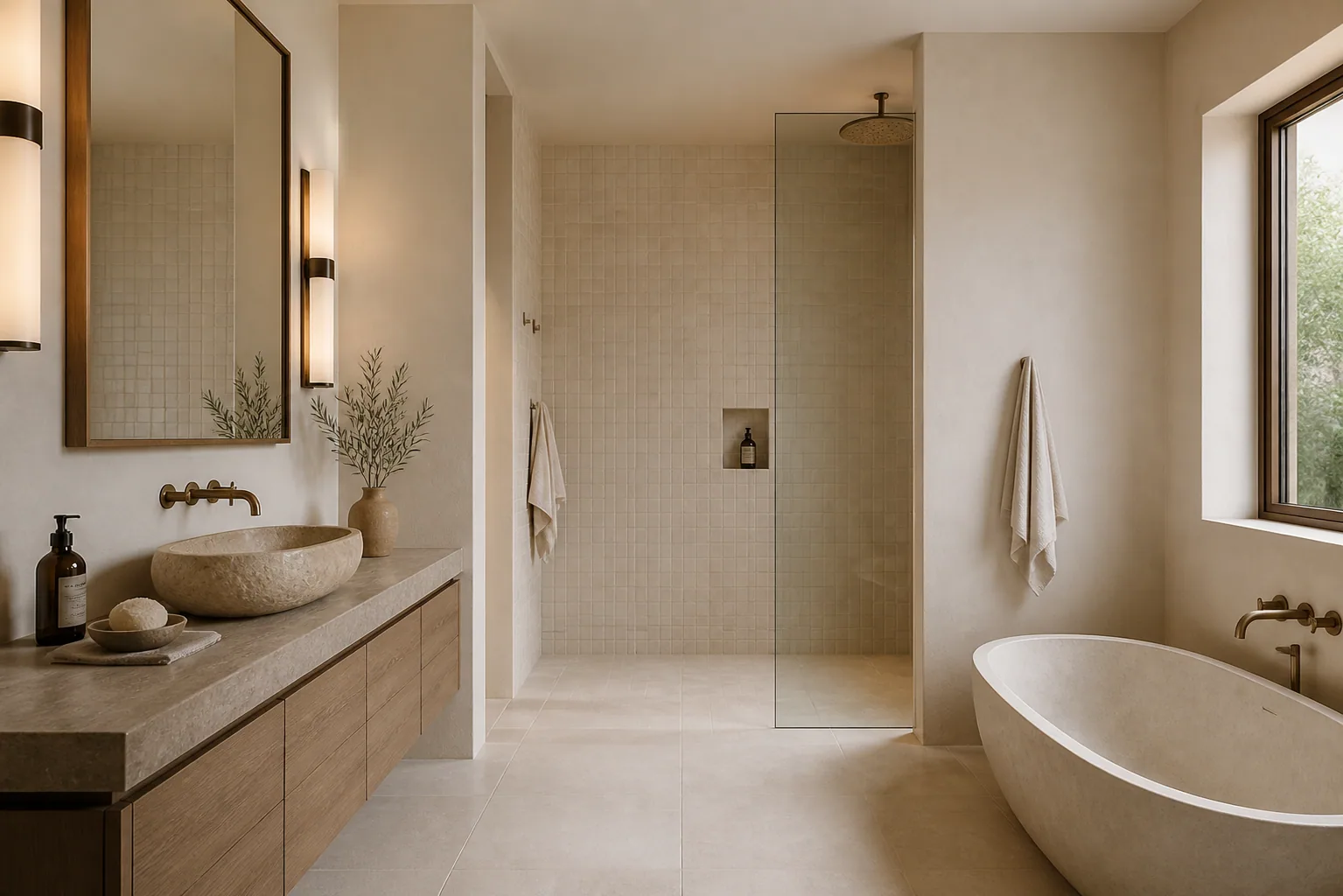 Modern organic bathroom design 5 by California Bath & Design