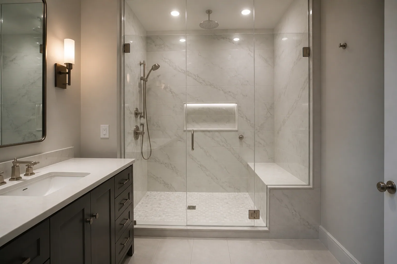 Tub-to-shower conversion design 1 by California Bath & Design